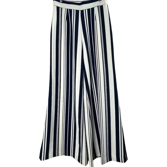 LENA GABRIELLE - Wide Leg Pants in Blue and White Stripes Size 4 - Picture 1 of 8